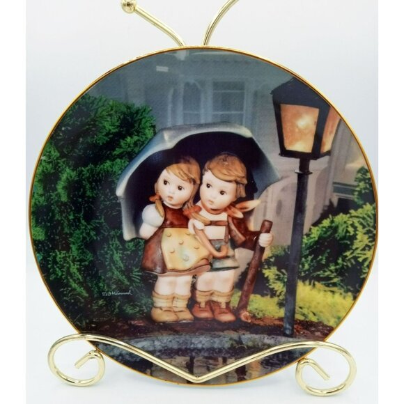 Hummel Stormy Weather Plate Little Companions Danbury Mint 1989 Limited Edition - Picture 3 of 11